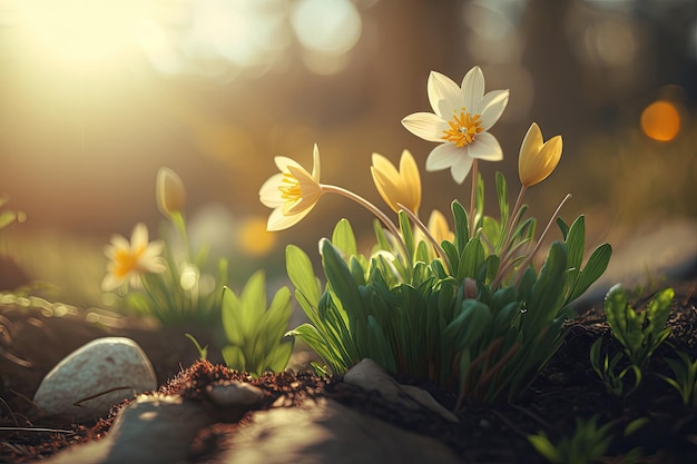 Spring Natural Background Illustration AI Generative