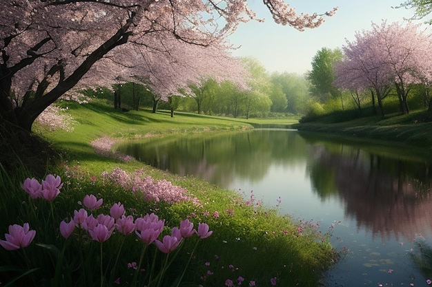 spring nature background template