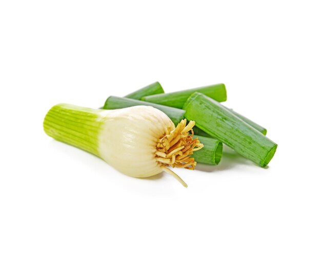 Spring onion Isolated on white background