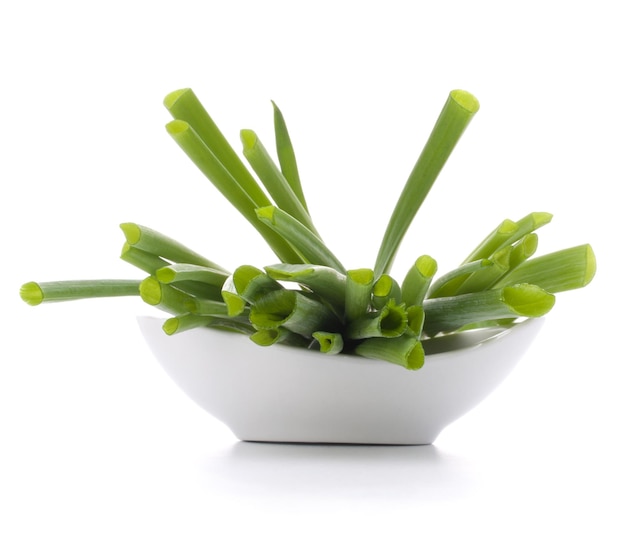 Spring onions in bowl