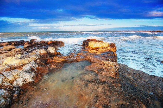 Spring panorama of sea coast city Trapany. Sicily, Italy Europe