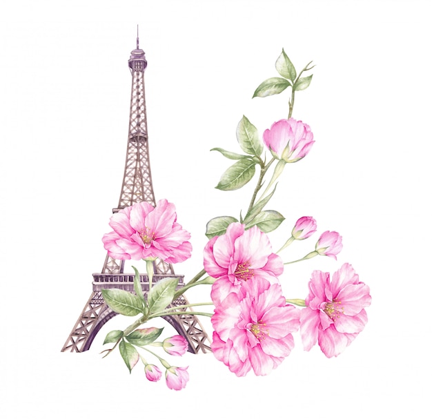 Spring paris illustration.