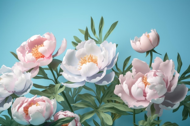 Spring peony flower garden Generate Ai