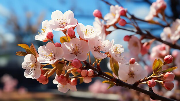 春のピンクのドッグウッドの花