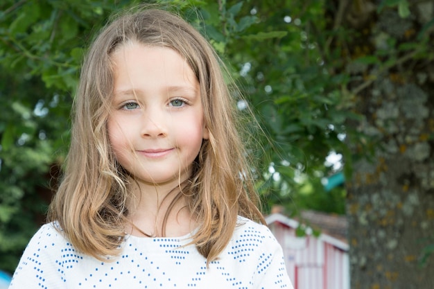 Spring portrait of adorable little girl outdoor