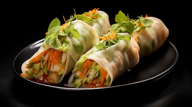 Photo spring rolls crispy appetizers with savory fillings