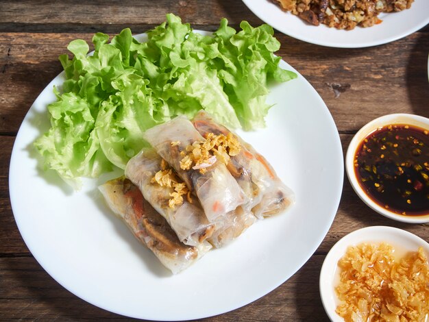 Spring rolls and rice paper.