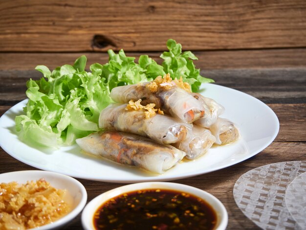 Spring rolls and rice paper.