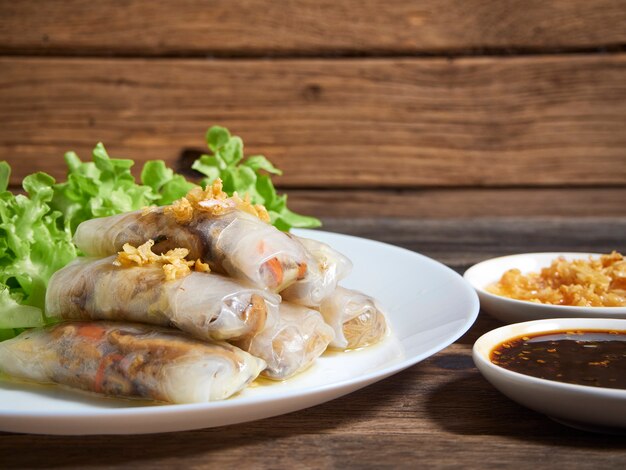 Spring rolls and rice paper.