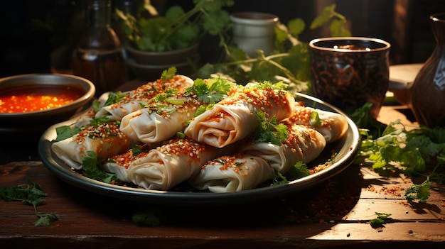 Spring rolls typical Chinese cuisine