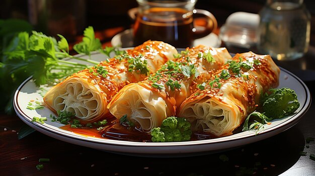 Spring rolls typical Chinese cuisine