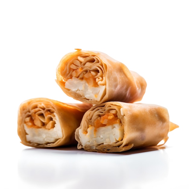 spring rolls with white background