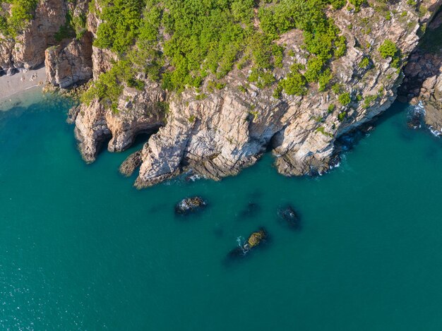 Spring seaside scenery of binhai road in dalian liaoning province china