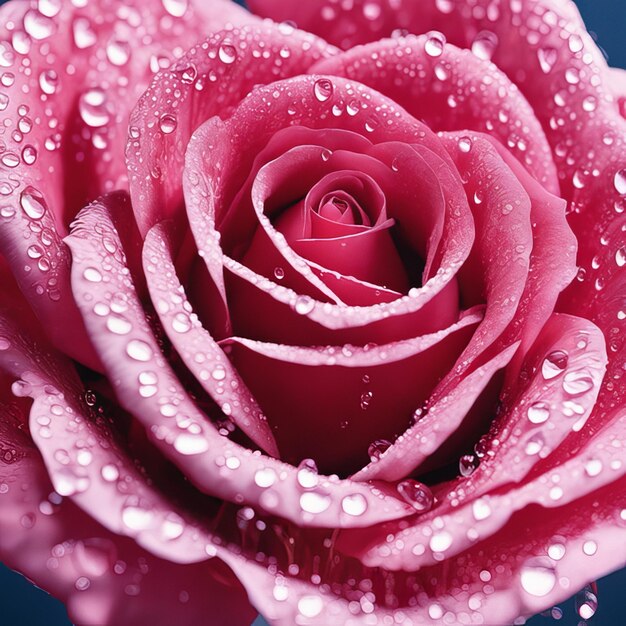 Spring and summer rose flowers with water drops