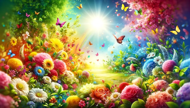 Photo spring summer vibrant color background