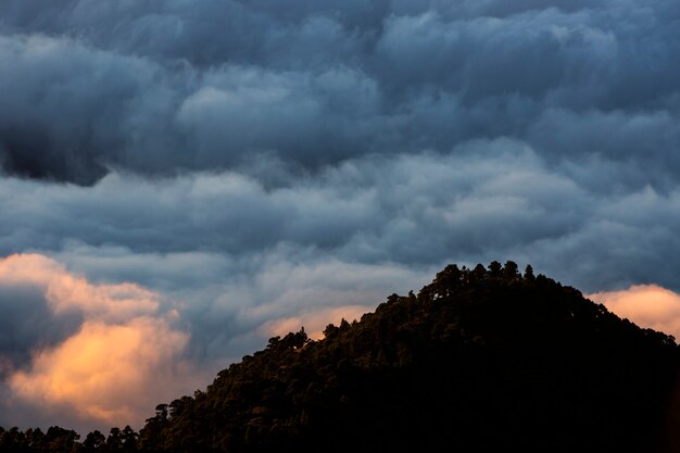 Spring sunset in caldera de taburiente nature park, la palma\
island, canary islands, spain