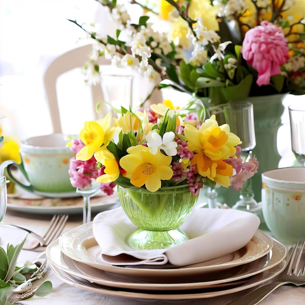 Spring table setting