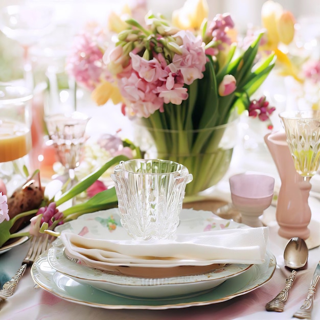 Spring table setting