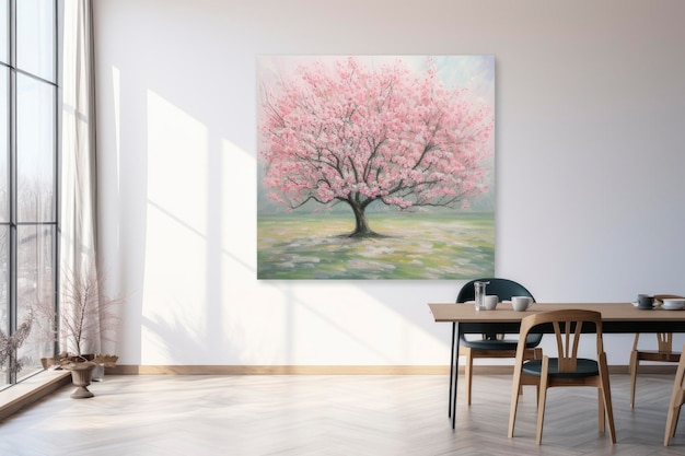 Spring tree garden painting