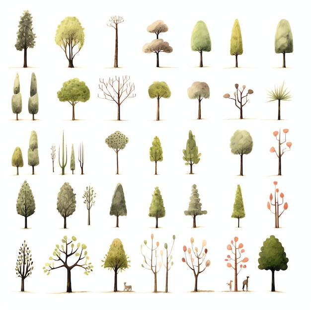 Spring tree sprite sheet