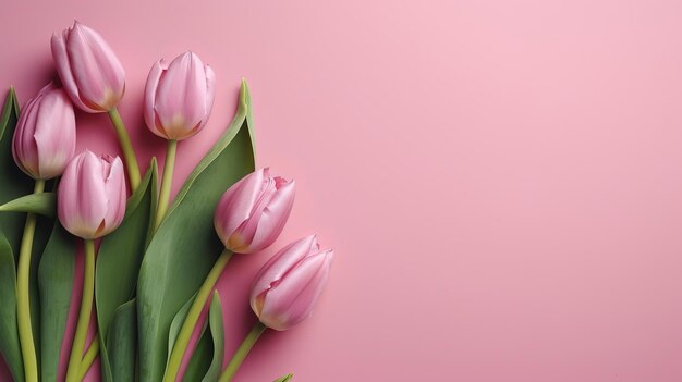 Весенний тюльпан делает розовое заведение лучше всего видимым на уровне планировки AI Generated