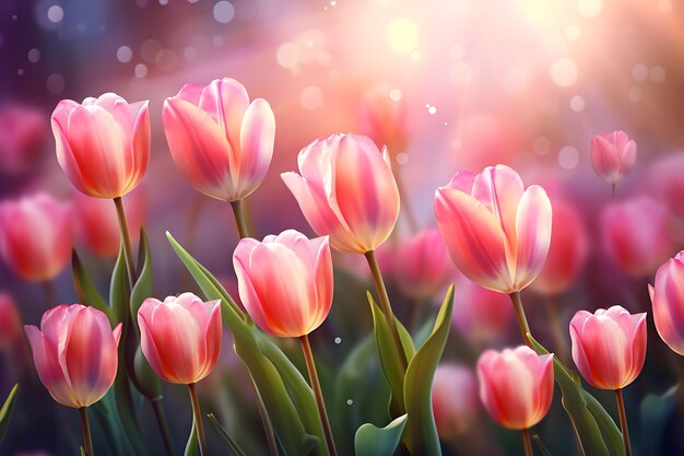 Spring tulips background