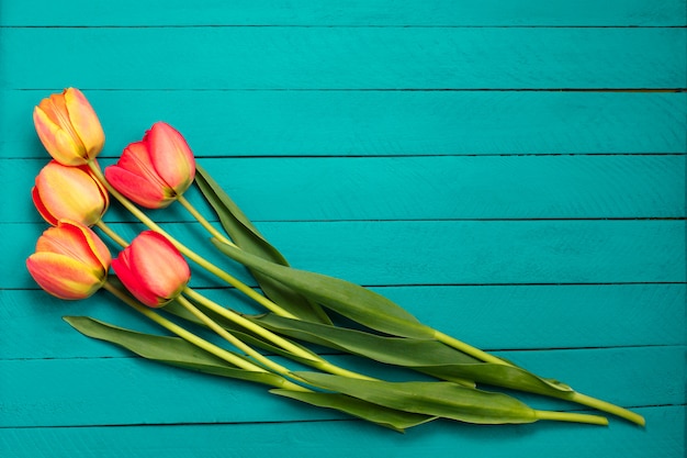 Spring Tulips flowers bouquet.