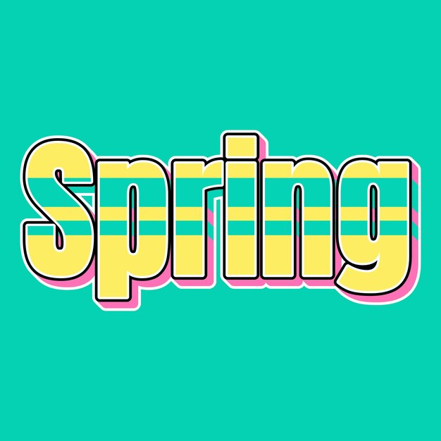 Foto spring typography vintage 90's 3d-ontwerp gele roze tekst achtergrondfoto jpg