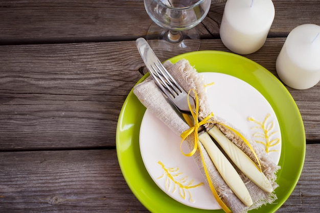 Spring vintage setting with cutlery