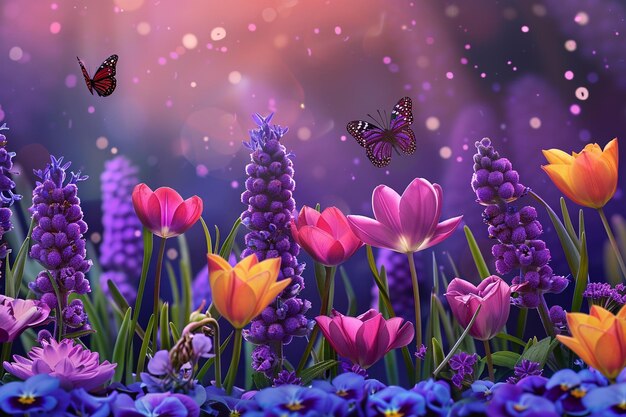 Photo spring wallpaper with flowers