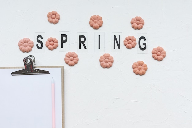 Photo spring word and flower cookies