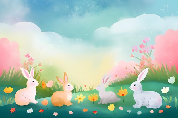 Springthemed festive backgroundc generative ai