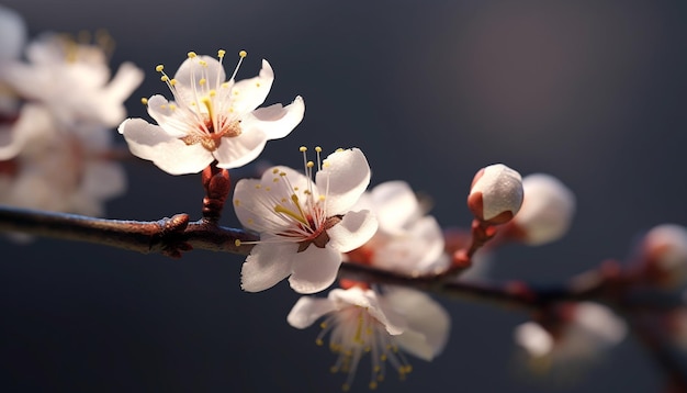 春の花は新鮮な花で自然の美しさ 単一の花びらで 人工知能によって生成された