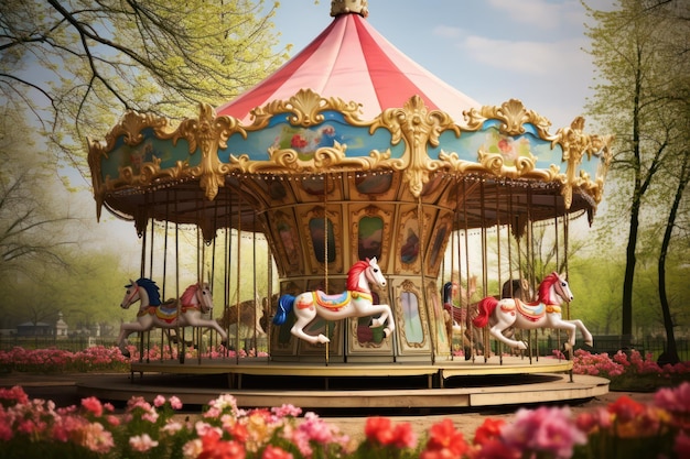 Springtime Carousels Colorful carousels in spring settings ar 32 v 52 Job ID 25c625c9202e496ab0659faf64c6a0d9