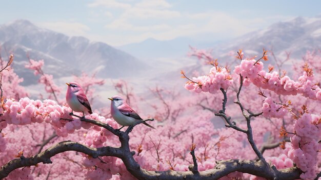 Springtime cherry blossom splendor ai generated