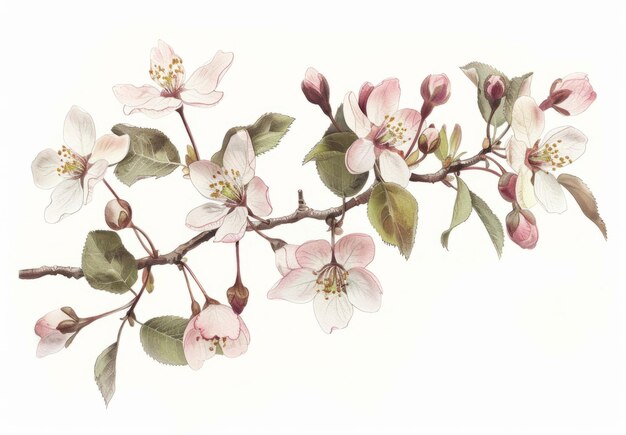 Springtime Florals foral clip art depicting blooming flowers budding branches and fresh foliage