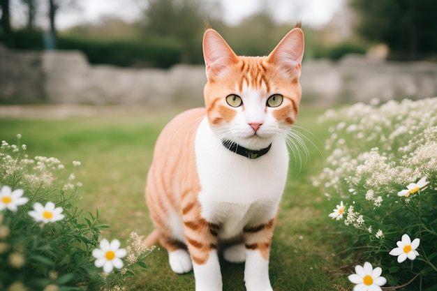 Springtime Serenity Captivating Portraits of Beautiful Cats Surrounded by Lush Blooms