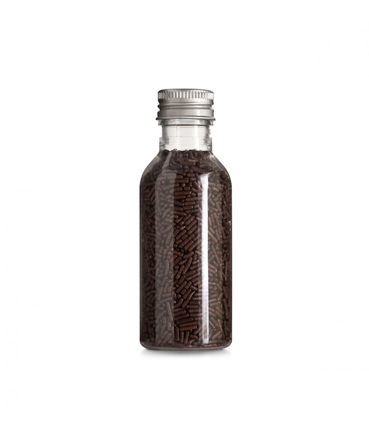 Sprinkles chocolate in bottle isolated