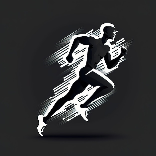 Sprint man vector silhouet Sprint snel rennen Runner begint Generative AI te draaien