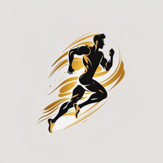 Sprint man vector silhouet Sprint snel rennen Runner begint Generative AI te draaien
