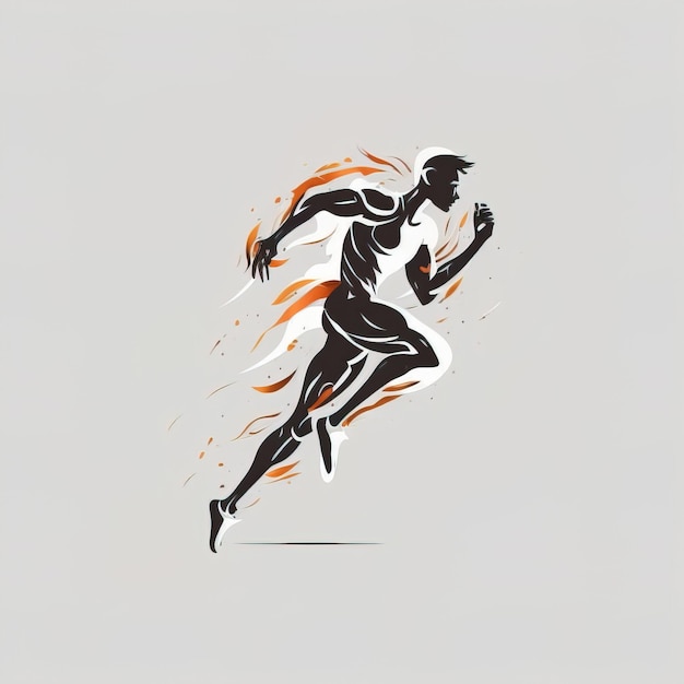 Foto sprint man vector silhouet sprint snel rennen runner begint generative ai te draaien