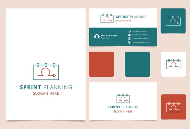 Photo sprint planning logo design with editable slogan branding