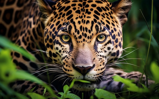 Sprinting Elegance Jaguar in Wild Action