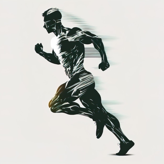 Sprinting man vector silhouette Sprint fast run Runner는 실행을 시작합니다 Generative AI