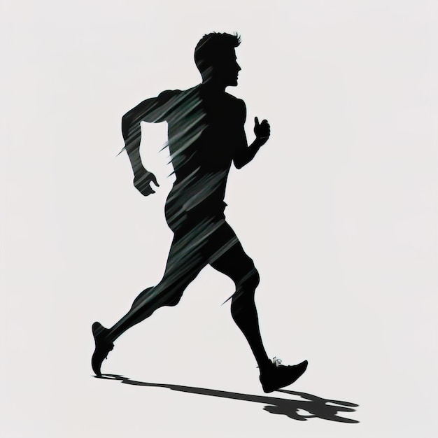 Sprinting man vector silhouette Sprint fast run Runner는 실행을 시작합니다 Generative AI