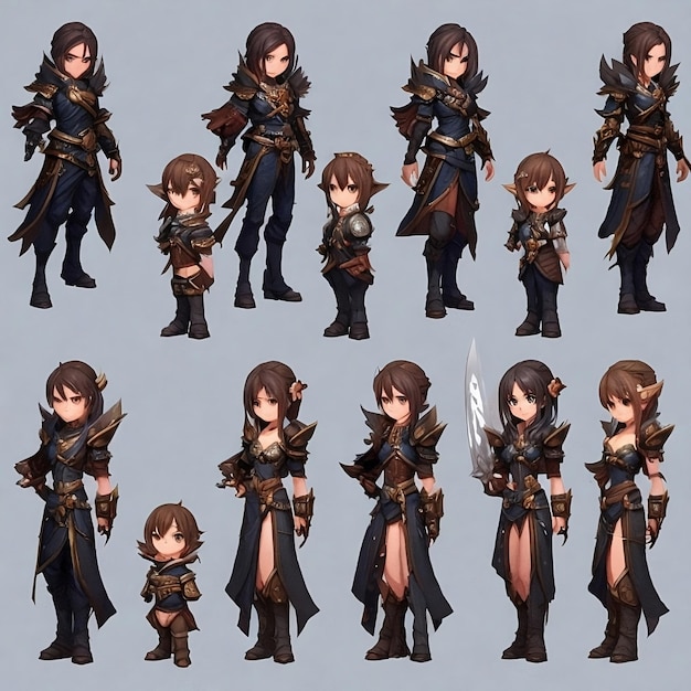 Sprite-blad voor fantasy RPG-games