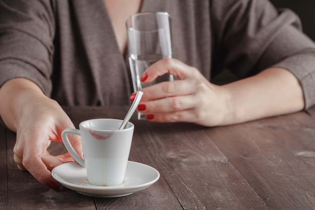 Sprite espresso, piccolo latte, spark water. Signature cup.