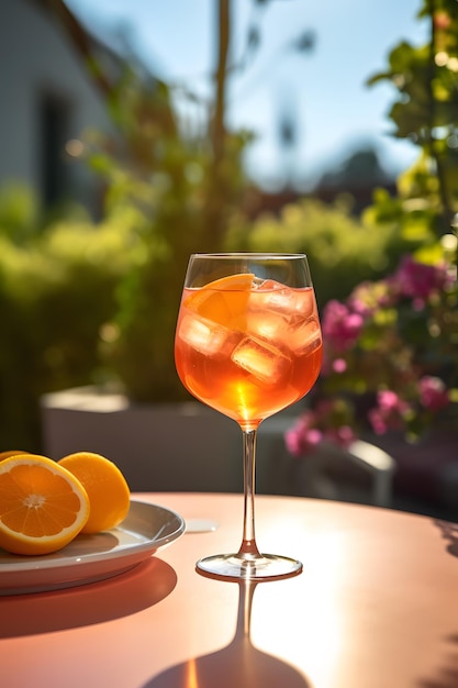 Spritz cocktail on a terrace