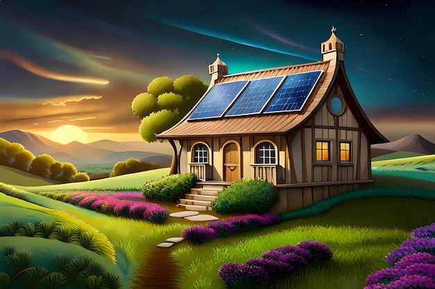 Sprookjeshuis met zonnepanelen