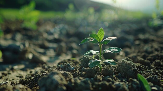 Photo sprout in arid land